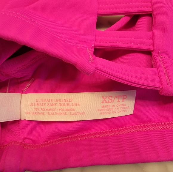 NWOT PINK VICTORIA'S SECRET SPORTS BRA WITH NO PADDING Sz XS NEON PINK - Picture 5 of 13